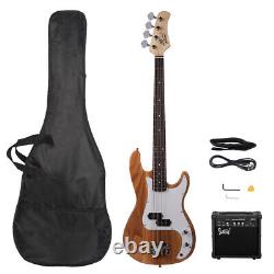 Glarry GP Electric Bass Guitar Cord Wrench Tool Burlywood with 20W Amplifier