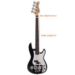 Glarry GP Electric Bass Guitar Replacement Tool Wrench Black Cord