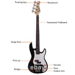 Glarry GP Electric Bass Guitar Replacement Tool Wrench Black Cord