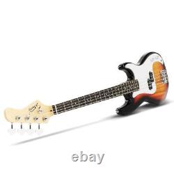 Glarry GP Electric Bass Guitar with 20W Amp Bag Strap Cable Kits Full Size Set