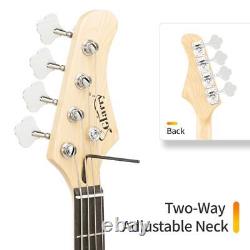 Glarry GP Electric Bass Guitar with 20W Amp Bag Strap Cable Kits Full Size Set