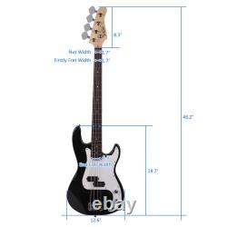 Glarry GP Electric Bass Guitar with 20W Amp Speaker Bag Strap Kit Full Set