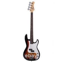 Glarry GP Sunset Color Electric Bass Guitar with Wrench Tool Cord