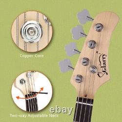 Glarry GP Sunset Color Electric Bass Guitar with Wrench Tool Cord