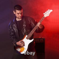Glarry GP Sunset Color Electric Bass Guitar with Wrench Tool Cord