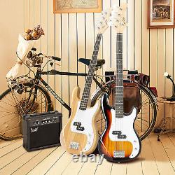 Glarry GP Sunset Color Electric Bass Guitar with Wrench Tool Cord
