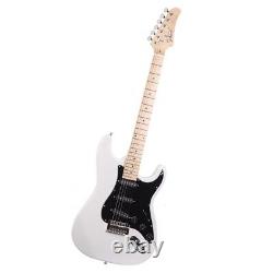 Glarry GST Electric Guitar Kit Stylish Design Black Pickguard White Finish