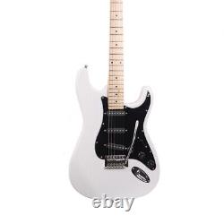 Glarry GST Electric Guitar Kit Stylish Design Black Pickguard White Finish