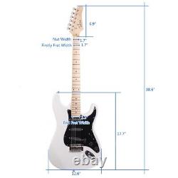 Glarry GST Electric Guitar Kit Stylish Design Black Pickguard White Finish