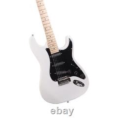 Glarry GST Electric Guitar Kit Stylish Design Black Pickguard White Finish