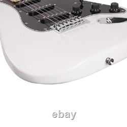 Glarry GST Electric Guitar Kit Stylish Design Black Pickguard White Finish