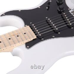 Glarry GST Electric Guitar Kit Stylish Design Black Pickguard White Finish