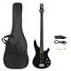 Glarry Pro Electric Bass Guitar Kit-black Withcarry Gig Bag, Strap&essential Cable