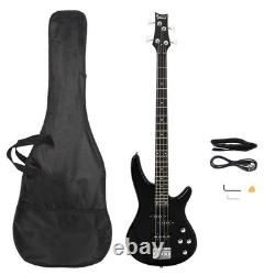 Glarry Pro Electric Bass Guitar Kit-Black withCarry Gig Bag, Strap&Essential Cable