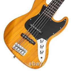 Glarry Professional Electric Bass Guitar Pickguard 5 String Dual Single Pickup