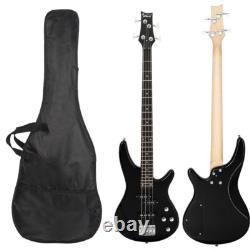 Glarry Professional GIB Electric Bass Guitar Set Black with Bag Strap Cable Kit