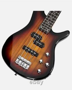 Glarry Professional GIB Electric Bass Guitar Set Black with Bag Strap Cable Kit