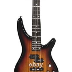 Glarry Professional GIB Electric Bass Guitar Set Black with Bag Strap Cable Kit