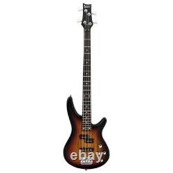 Glarry Professional GIB Electric Bass Guitar Set Black with Bag Strap Cable Kit