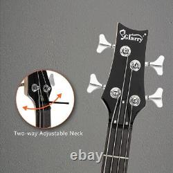 Glarry Top 4 String GIB Electric Bass Guitar Split Single Pickup 24Frets Black