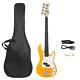 Glarry Top Grade Basswood Gp Electric Bass Guitar With Bag Pick Wire Tools Yellow