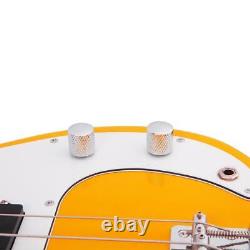 Glarry Top Grade Basswood GP Electric Bass Guitar with Bag Pick Wire Tools Yellow