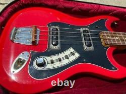 HAGSTROM RH BASS GUITAR RED VINTAGE 1966 SWEDEN Withcase all original