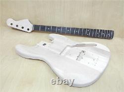 HSJB 19580 Complete No-Soldering 4-String Bass Guitar DIY Kit, Basswood Body