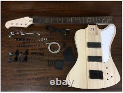 HSTB 1910 Solid Basswood Electric Bass Guitar DIY Kit No-Soldering, Tuner, 3 Pick