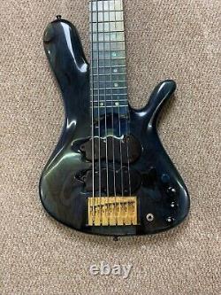 Hand Made Spanish JanAid Electric Bass Guitar 6 String Active Electronics Blue