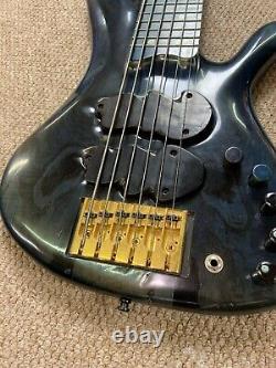 Hand Made Spanish JanAid Electric Bass Guitar 6 String Active Electronics Blue