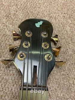 Hand Made Spanish JanAid Electric Bass Guitar 6 String Active Electronics Blue