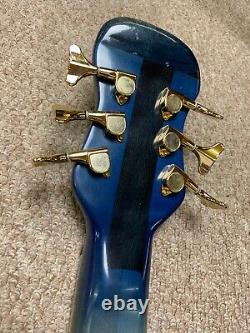 Hand Made Spanish JanAid Electric Bass Guitar 6 String Active Electronics Blue