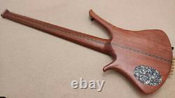 Hand made headless neck through 6-string electric bass guitar