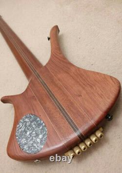 Hand made headless neck through 6-string electric bass guitar