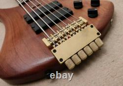 Hand made headless neck through 6-string electric bass guitar