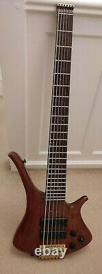 Hand made headless neck through 6-string electric bass guitar