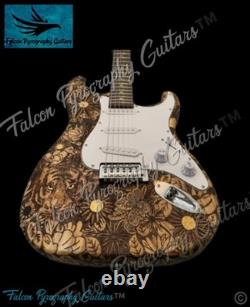 Handmade Bespoke Freehand Pyrography Electric/Bass Guitars