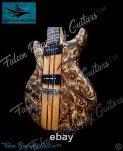 Handmade Bespoke Freehand Pyrography Electric/Bass Guitars