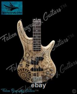 Handmade Bespoke Freehand Pyrography Electric/Bass Guitars