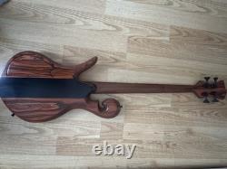 Handmade Four String Fretless Bass Guitar