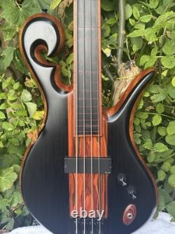 Handmade Four String Fretless Bass Guitar
