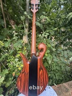 Handmade Four String Fretless Bass Guitar