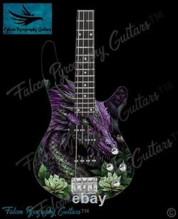 Handmade Unique Dragon Design 4 Or 5 String Electric Bass Guitar