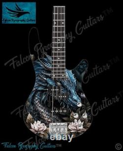 Handmade Unique Dragon Design 4 Or 5 String Electric Bass Guitar
