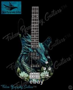 Handmade Unique Dragon Design 4 Or 5 String Electric Bass Guitar