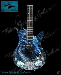 Handmade Unique Dragon Design 4 Or 5 String Electric Bass Guitar