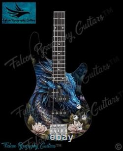 Handmade Unique Dragon Design 4 Or 5 String Electric Bass Guitar