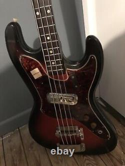 Harmony h25 vintage 1960s bass guitar Red Burst