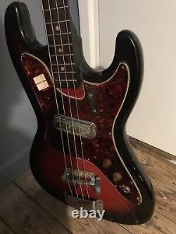 Harmony h25 vintage 1960s bass guitar Red Burst